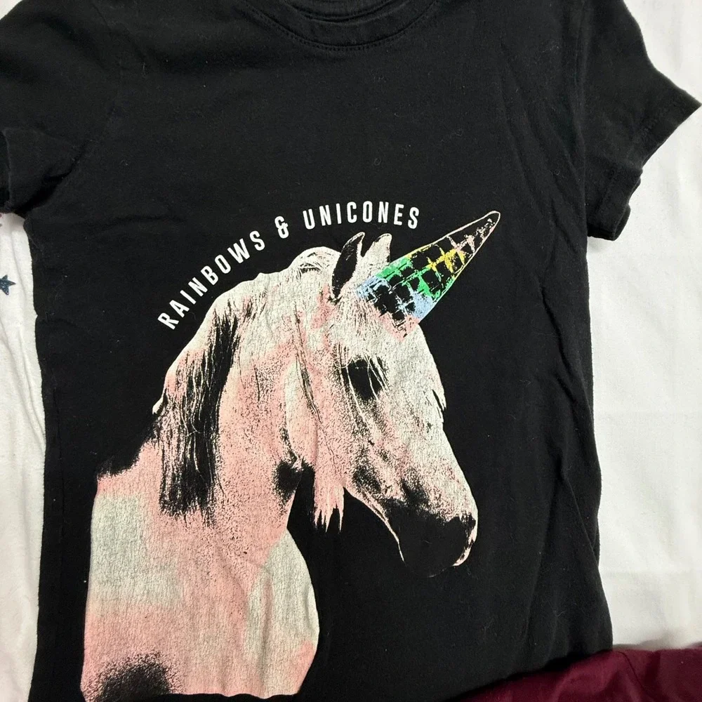 Girls Size 8 M Graphic T Shirt Lot 9 Pc Justice Old Navy Harry Potter Unicorn